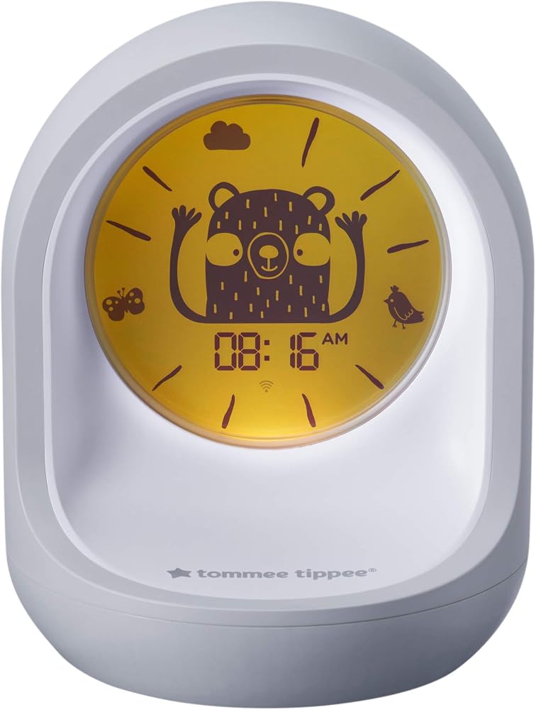 Tommee Tippee Uyku Eğitmeni Saati, Zaman Tutucusu Bağlantılı Uyku Yardımı |Çocuklar için Uygulama Özellikli Çalar Saat ve Gece Lambası