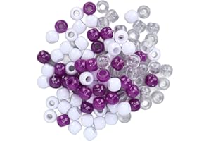 Jenngaoo 100 Pezzi Capelli Dreadlocks Perline, Diversi Colori Capelli Gioielli Polsini Capelli Intrecciare I Capelli Perline per Capelli Barba Decorazione Accessori(Viola+Bianco+Trasparente)