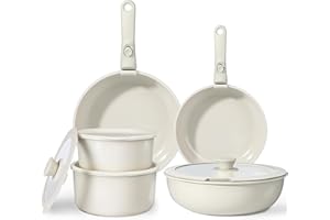 GiPP Set di Pentole e Padelle Ceramiche Antiaderenti 11 Pezzi con Manico Amovibile - Cucina Sana per Camper, Senza Tossine, Compatibile Induzione/Forno/Lavastoviglie