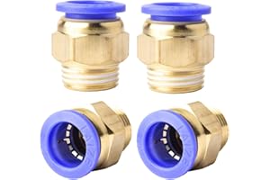 ANGEEK 4 Stück 16mm 1/2′′ PT Außengewinde gerade Push to Connect Fittings Einsteckschlauch Pneumatik Schnellverbinder