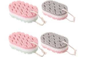 BNFGD 4 Pieces Bath Sponge, Bath Sponges for Adults, Body Sponge, Massage Sponges, Soft Bath Scrubber for Men Women Kids Body Cleaning Supplies, Large Size, No Disintegrated, No Mould