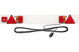 AUTOLIGHT 24 I PKW Anhänger Lichtleiste 7-polig Stecker 116x14cm 12 Volt mit 6m Kabel Anhängerbeleuchtung Beleuchtungsbalken Beleuchtungstafel Nebelschlussleuchte Rückleuchten