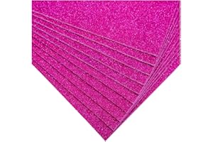 Uhat Lot de 10 feuilles A4 en mousse à paillettes pour loisirs créatifs et décoration, 2 mm (rose rouge)