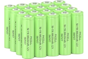 PKCELL Akumulatory AA NiMH 1,2 V 600 mAh do lamp solarnych, zabawek, 20 sztuk