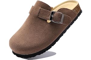 Hezeisoar Zoccoli e Sabot Bambini Chiuse Ciabatte Ragazze Ragazzi Comodo Pantofole da Giardino in Pelle Antiscivolo Traspirante Sandali