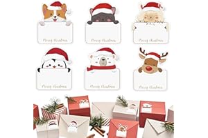 WANAIR 120 Pièces Etiquette Cadeau Noel, Autocollant Noel Étiquettes Cadeaux pour Étiquetage, Autocollantes Nominatifs Motif Animaux pour Enfants, Auto-Adhésif Autocollants Sticker Adhésives pour Bouteilles