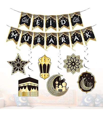 Ramadan Mubarak decorazione giuramento ghirlanda decorazione, 8 pezzi