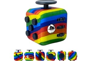 ZCOINS Cubo antiestrés arcoíris con 6 lados para aliviar el estrés, juguetes sensoriales para autismo para adultos y niños