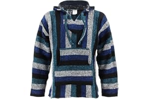 Siesta Mexican Baja Jerga Natural and Black Hooded Hippie top