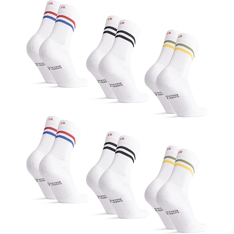 DANISH ENDURANCE Hardloopsokken voor Lange Afstanden, Enkellengte, Anti- Blaar, Dames & Heren, Unisex 3 Paar, Zwart/Grijs, 35-38