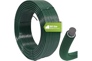 Fepro® Spanndraht 3,8 mm x 88 m, grün, verzinkt und kunststoffbeschichtet - witterungsbeständig, ideal für Maschendraht, Wildzaun, Garten oder basteln