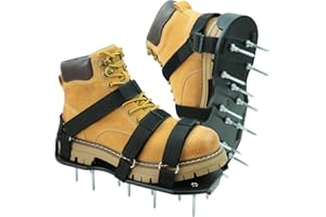 Aérateur Pelouse Chaussure, HSLighting Installation Gratuite, Chaussures À Gazon pour Aérer Efficacement avec Ongles, Idéal pour L’Entretien De Votre Pelouse, Chaussures À Ongles Scarificateur Gazon