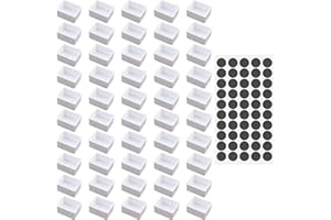 HILEYU Lot de 50 demi-godets vides en plastique pour peinture à l'aquarelle, à l'huile ou à l'acrylique avec bande magnétique et étui métallique