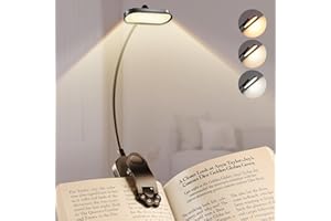 ‎BONSERY Bonsery Leselampe Buch Klemme, USB C Wiederaufladbare Buchlampe mit 16 LEDs, 3 Farbtemperatur Modi & Stufenlose Helligkeit Klemmlampe, 360° Flexibel Leselampe Buch für Nachtlesen ins Bett