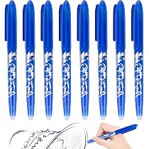 Lot De 6 Stylos Effaçables TPTGIAR - 0,5 Mm, Couleur Bleu - Parfaits Pour école, Bureau Ou Cadeau Créatif