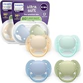 Philips Avent Ultra Soft Pacifiers: Anatomically Designed for Babies 0-6 Months, Flexible Shield, Symmetrical Silicone Teat,