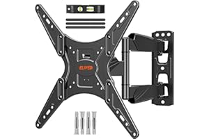 ELIVED TV Wall Bracket for Most 26-60 inch TVs, Tilt and Swivel Wall Mount for Flat or Curved TVs with VESA 100x100-400x400mm up to 40KG, Full Motion Corner TV Bracket with Articulating Arm EV009