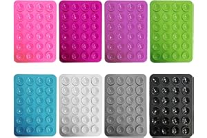 COACOM 8 ventouses en silicone, support carré à ventouse, ventouse pour téléphone portable, accessoires mobiles sur un côté en silicone, convient pour les téléphones portables, la banque