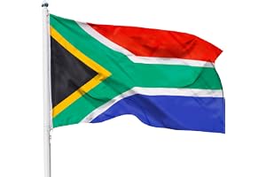PHENO FLAGS Sydafrika flagga 90 x 150 cm – väderbeständig flagga med mässingsöglor, 100 % polyester, robust dubbelsöm och i l