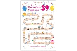 FestySpark Idee Regalo 39 Anni Compleanno Donna e Uomo - Biglietto Auguri 39 anni Donna e Uomo per Amica e Amico - Addobbi Compleanno 1986 Regali - Festa Decorazioni Compleanno 39 anni