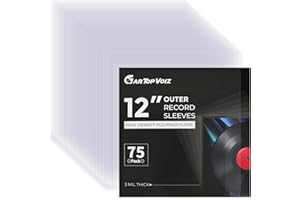 Gartopvoiz 75 Vinyl Record Outer Sleeves, Plastic Protective Album Covers 12.75"x12.75" for Double & Single LP Protection, 3 mil Thick Cystal Clear