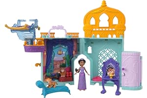 MATTEL Disney Princess - Set Componibili Il Castello di Jasmine, playset con mini bambola, 2 amici personaggi e 7 accessori inclusi, ispirato al film Disney, giocattolo per bambini, 3+ anni, HPV04