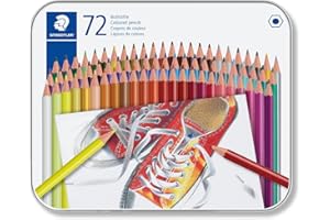 STAEDTLER 175M72 ST Lápices de colores con forma hexagonal, Caja con 72 colores variados