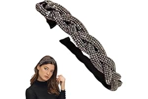 Traziewell Grey Glitter Wide Headband Headbands for Women Rhinestone Ladies Headband Sparkly Beaded Hair Band Crystal Glitter Bling Embellished Hairbands Fashion Braided Hair Accessories 2506