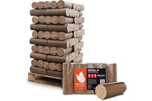 HEIZFUXX Holzbriketts Nestro XL Red - Hartholzbriketts Palette 300 kg (30x10 kg) - Premium Briketts für Kamin, Heizkessel & Ofen - Hoher Heizwert, geringer Aschegehalt & maximale Energieausbeute