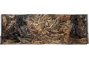 WYSKONT Fondo per Acquario 3D Corfù - Fondo per Acquario - Accessori per Acquario - Fondo - Decorazione per Acquario - 146x54 cm Due Pezzi all'acquario 150x60 cm - Colore Marrone - Acquario Grande