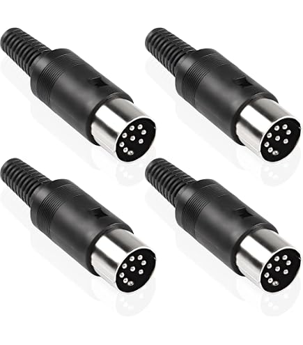 XMSJSIY MIDI DIN 8 Pin Panel Mount Socket Female Jack Connectors - 4 Pack Metal Chassis Audio Video