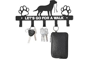 EliphonTowne Dog Key Holder for Wall - Creative Iron Art Dog Lead Hook for Key/Dog Leash/Bag, Clothing Storage Rack, Metal Key Hooks Wall Mounted
