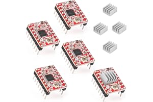 CHARSHIU 5 Pieces A4988 Driver Module Stepper Motor A4988 Stepstick Stepper Motor Driver Module with Heat Sink for 3 3D Printer for ramps 1.4 3D Printer