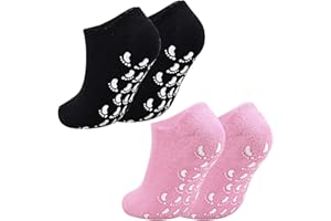 KYSUN 2 Paia Calzini Idratante, Calze idratanti, Calze Morbide di gel idratanti, Fodera di Gel con Oli Essenziali e Vitamine per Donne e Uomini i Piedi, Calze di Gel per Riparare Ammorbidire (Nero+Rosa）