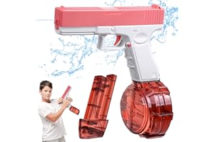 Wikay Pistola de Agua, Automático Pistola de Agua hasta 7-9M Largo Alcance con 434+58ml Gran Capacidad para Adultos Niños Chicas 6 7 8 9 10 + Edad Piscina Playa al Aire Libre Juguetes (Rosa)