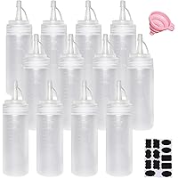 Juncture 12 Stück 200 ml (6.7 oz) Squeeze Flasche, Plastik Quetschflasche Mit Kappen, Squeeze Condiment Flaschen für…