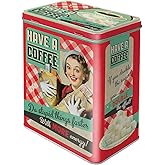 Nostalgic-Art Retro storage container L, Say it 50's &ndash; Have A Coffee &ndash; Gift idea for nostalgia fans, sheet metal large coffee can