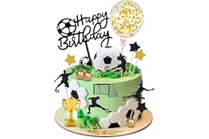 Lukinuo 29pcs Fußball Torte Topper Fußball Spieler Torte Dekorationen Fußball Figur Fußball Geburtstag Torte Dekoration für Männer Junge Fußball Sport Thema Geburtstag Party Suppplies