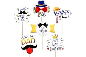 Blumomon 6 Pack Happy Father's Day Cake Toppers Happy Birthday Dad Cake Decorations for Best Dad Ever Father Theme Party Supplies