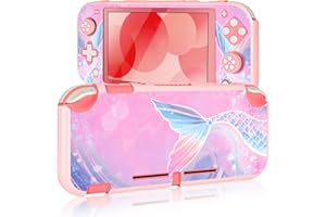 DLseego Cover Compatible with Switch Lite,Sturdy Protective PC Case Switch Lite Console Skin Full Protection Shell Cover with 2PCS Thumb Grip Caps,Pink
