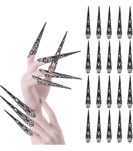 Lot de 10 Anneaux de Griffe de Bout D'ongle de Doigt, Accessoire de Décoration D'anneaux D'ongle de Griffe de Doigt de Costume de Reine Antique pour le Spectacle de Danse (white Lot de 10 Anneaux de Griffe de Bout D'ongle de Doigt, Accessoire de Décoration D'anneaux D'ongle de Griffe de Doigt de Costume de Reine Antique pour le Spectacle de Danse (white