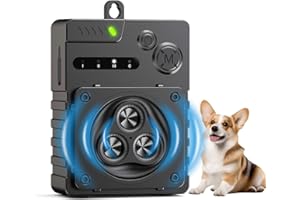 TYVIFKE Antiladridos para Perros, Dispositivo de Ultrasonidos Antiladridos, 3 Niveles de Frecuencia Ajustable, Ahuyentador de Perros, Disuasivo de Ultrasonidos de 33 Pies para Perros, Interiores y Exteriores