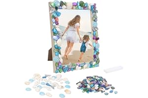 DKINY Bricolage Cadre Photo Sirène à la Mer avec Ornements Coquillages et Queue à Paillettes pour Enfant Filles Loisir Créatif Activité Fête Été Cadeau Anniversaire