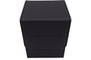 docsmagic.de Premium Magnetic Flip Box (80) Black + Deck Divider - MTG PKM YGO - Kartenbox Schwarz