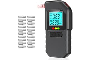 SciFiVisi Alkoholtester,Alkoholmessgerät mit Zwei Sensoren, Tragbarer Promillemessgerät mit Digitaler LCD-Anzeige, mit 20 Mundstücken für Heim und persönlichen Gebrauch