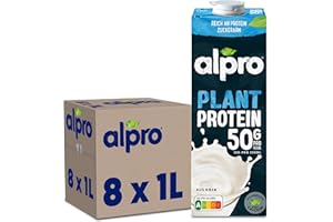 Alpro - Boisson végétale - Soja protéine nature - 1L- Lot de 8x1L