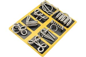 JasCherry 8 Pezzi Rompicapo Puzzle Giocattoli di Metallo Set - Giochi Logica Rompicapi per Adulti Gioco di Mente Puzzle di Ferro per Adulto - Giocattolo Bambini e Ragazzi #1