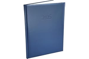 ‎KAMBER OFFICE Chefplaner 2025 fast A4 in Lederoptik Terminbuch 2025 Buchkalender 1 Woche 2 Seiten Hardcover Terminplaner 2025 Chefkalender mit Wochenübersicht (Dunkelblau)