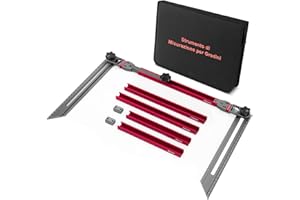 Teodute Strumento di Misurazione per Gradini, Strumento per Misuratori di Gradini per Scale con Indicatore di Angolo e Scala per Scale Pads e Partizioni (Lunghezza Regolabile da 17,9 a 50,9 Pollici)