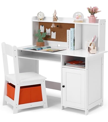 Kinderschreibtisch-Set Mit Stuhl & Bücherständer – Höhenverstellbar, Schublade, Blau